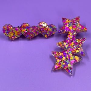 Confetti Hearts & Stars Hair clip’s